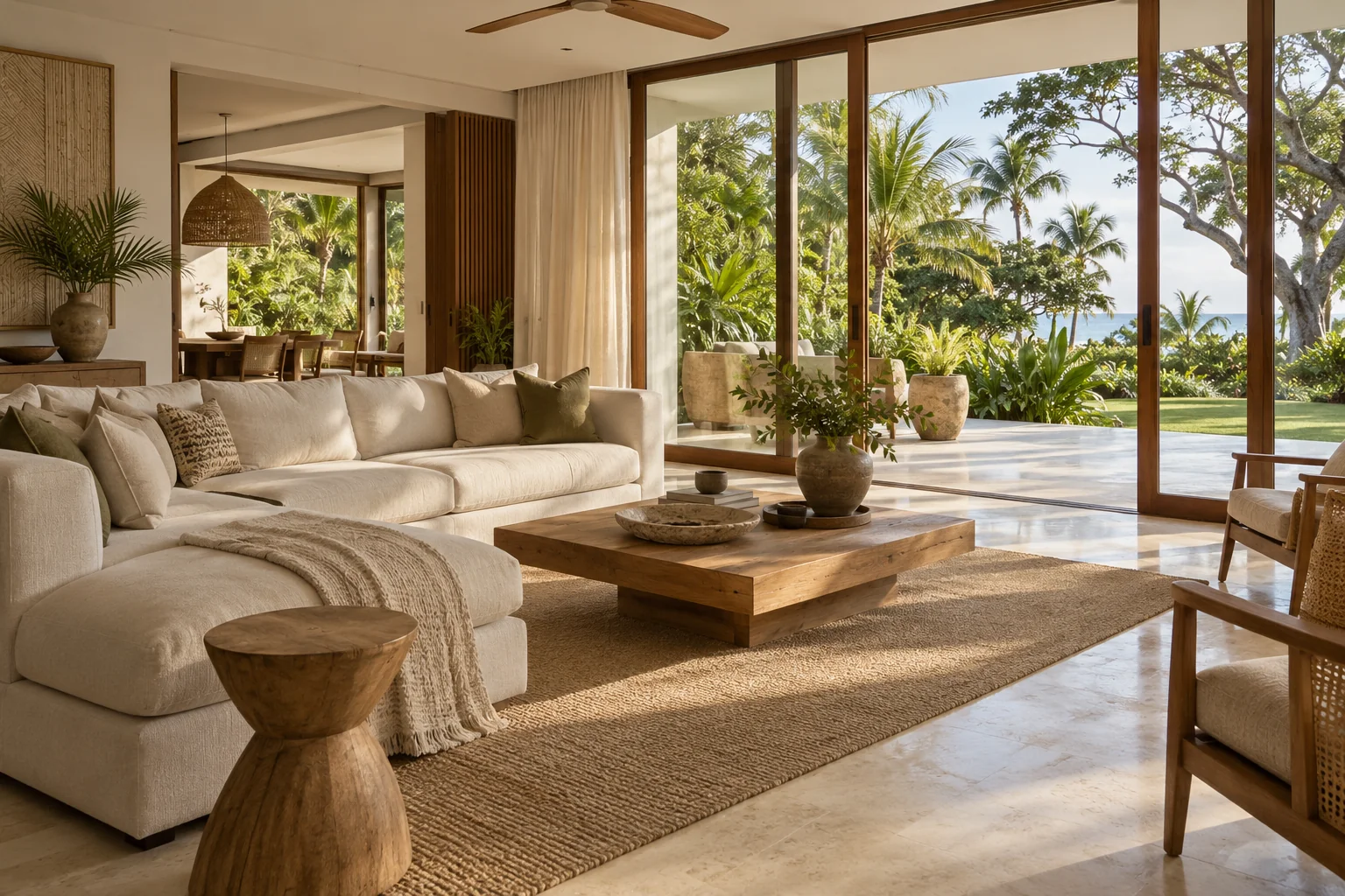 Carefully designed tropical living space